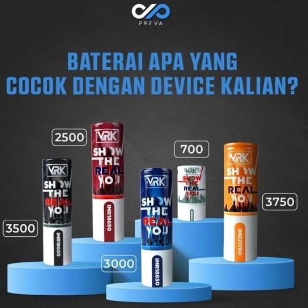 BATERAI VRK MERAH BIRU HITAM PVR 18650 ORIGINAL