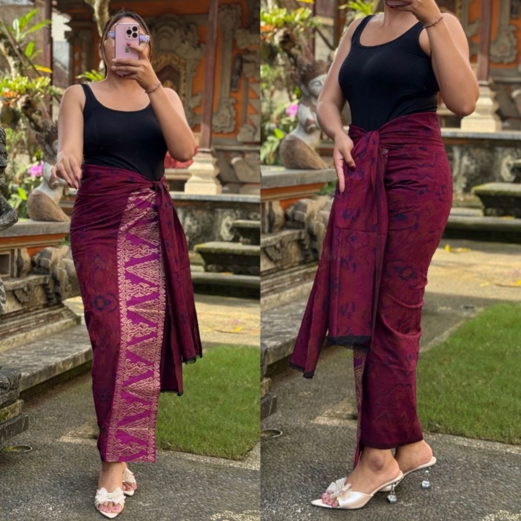 Kamen Endek Lasem lembaran bordir tumpal set selendang wanita bawahan tradisional Kamen Bali