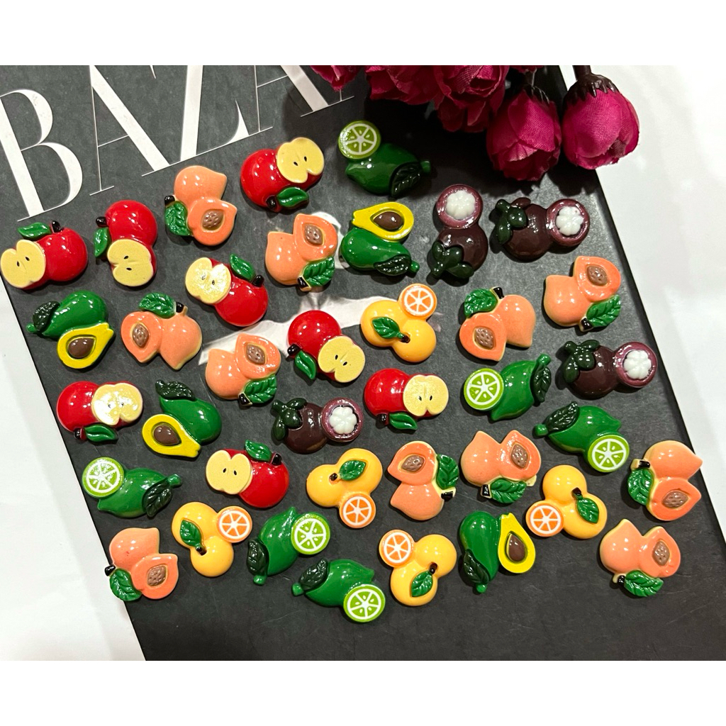 clay/resin buah isi 100 pcs
