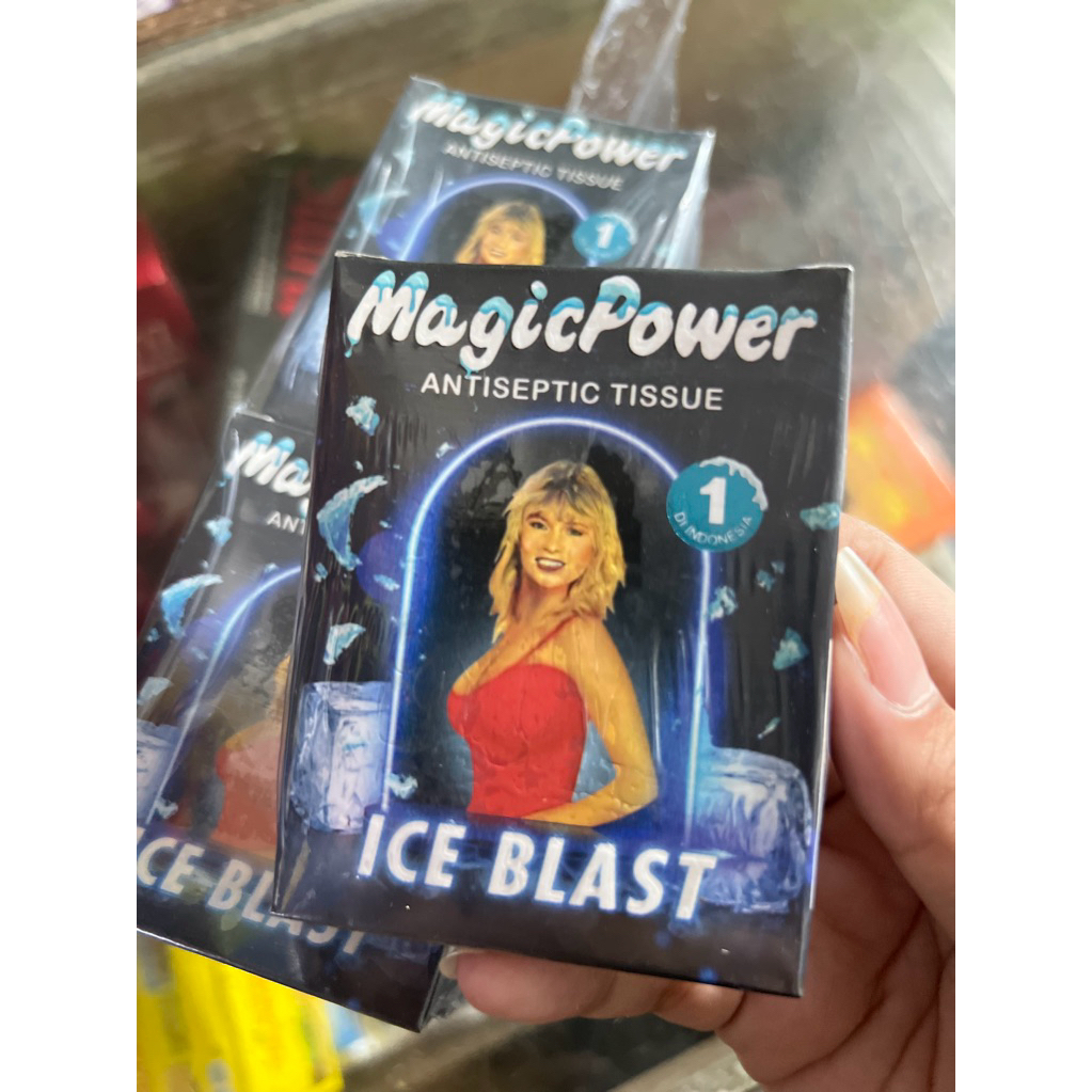 6 Sachet Tisu Magic Power Ice Blast - Aroma Ice Blast, Menjaga Kebersihan, Efek Tahan Lama