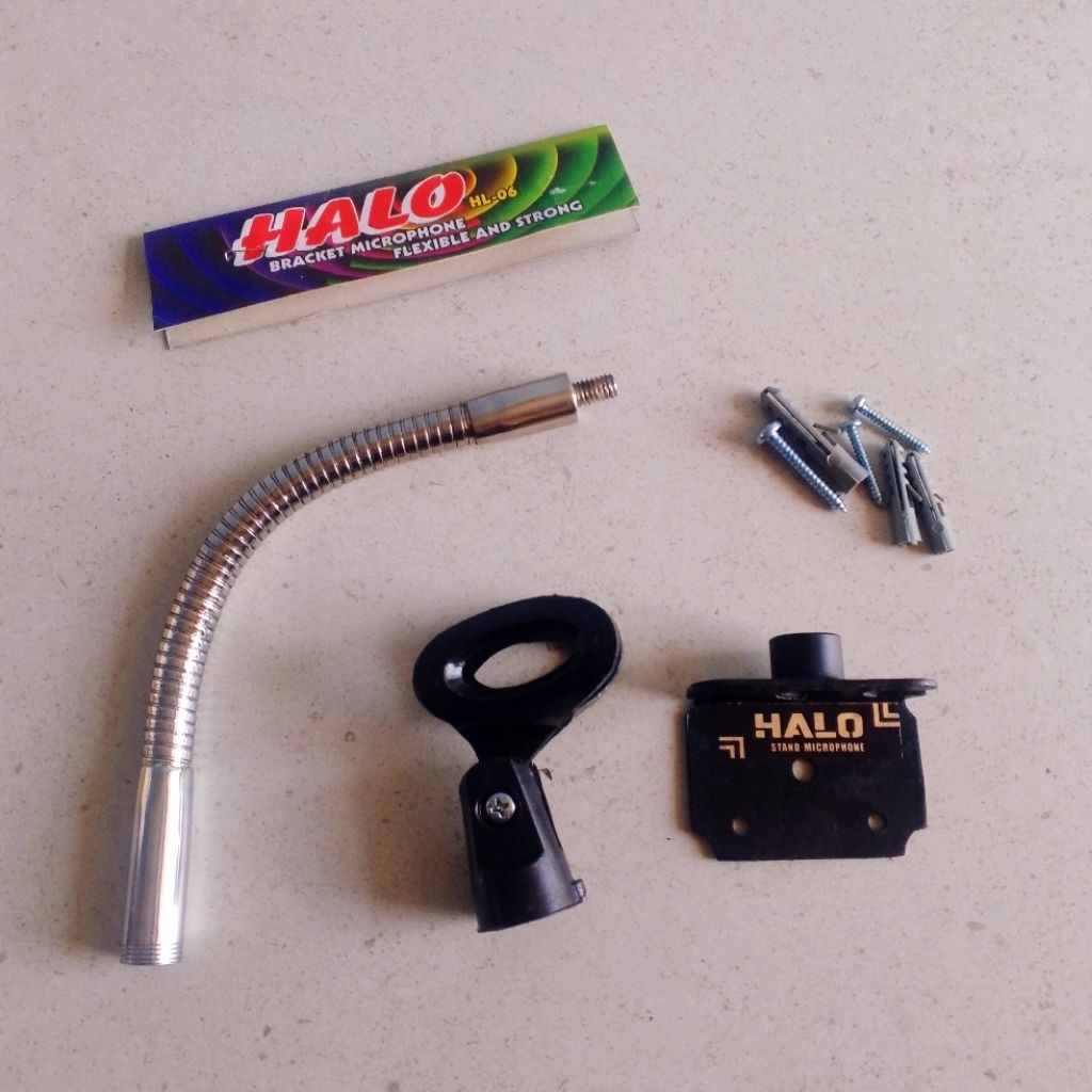 Stand Mic Dinding Adzan Halo Fleksibel 25cm + Holder Mic