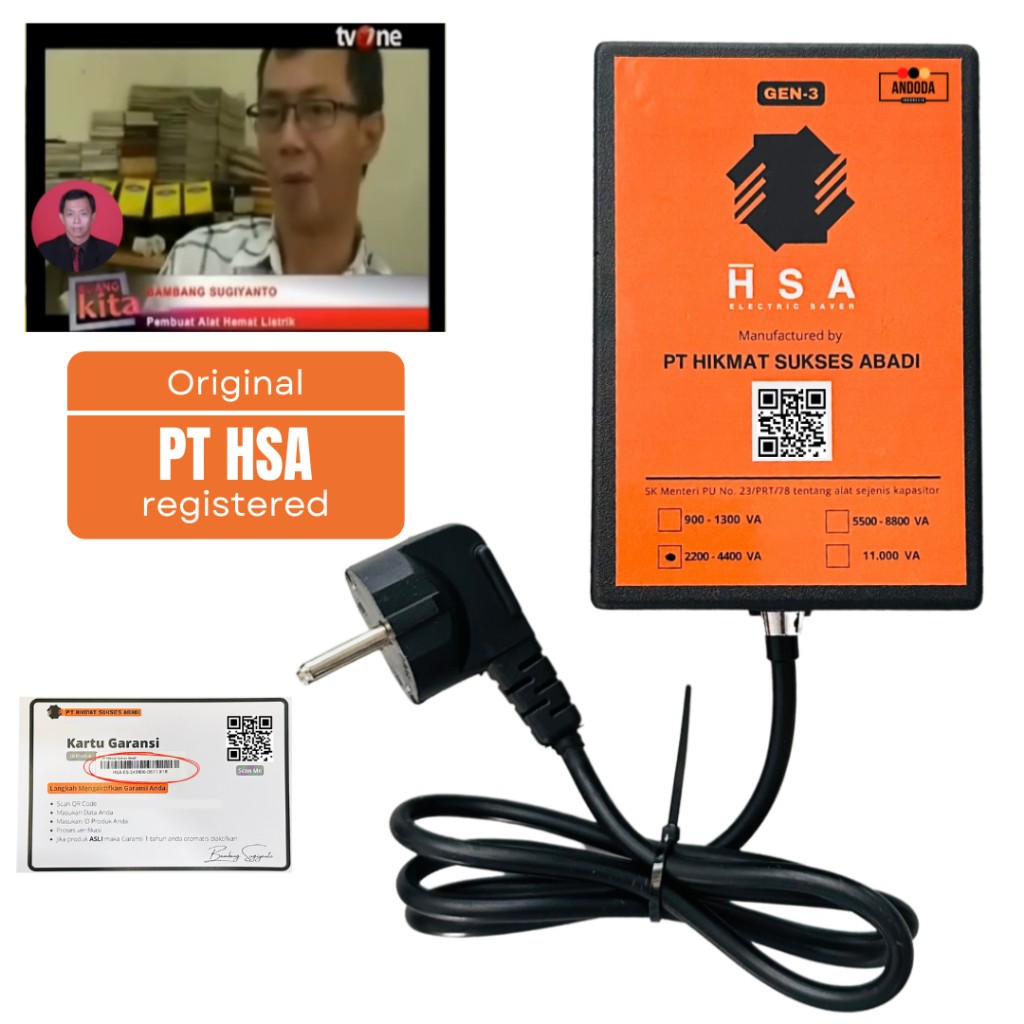 HSA Electric Saver Alat Penghemat Listrik Rumah original Hikmat Sukses Abadi