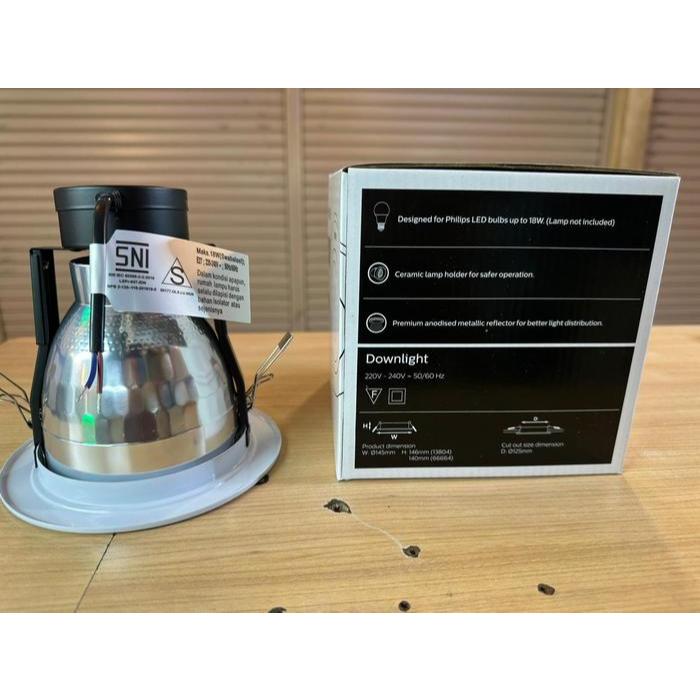 Downlight 4 inch 4" philips 66664 putih 1x18 watt