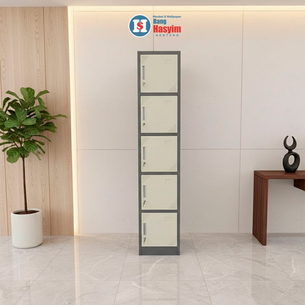 BANG HASYIM locker besi, locker 5 pintu, lemari besi kantor, locker karyawan, locker sekolah, lemari