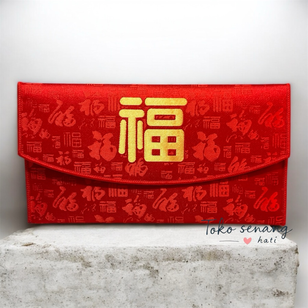 angpao imlek kain motif dompet / angpao fu kain / angpao kain