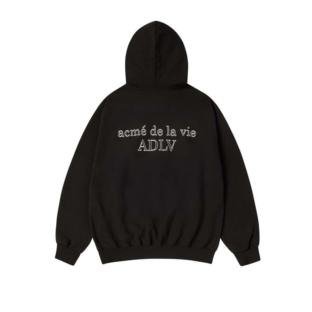 ADLV Border Line Basic Logo Hoodie Black