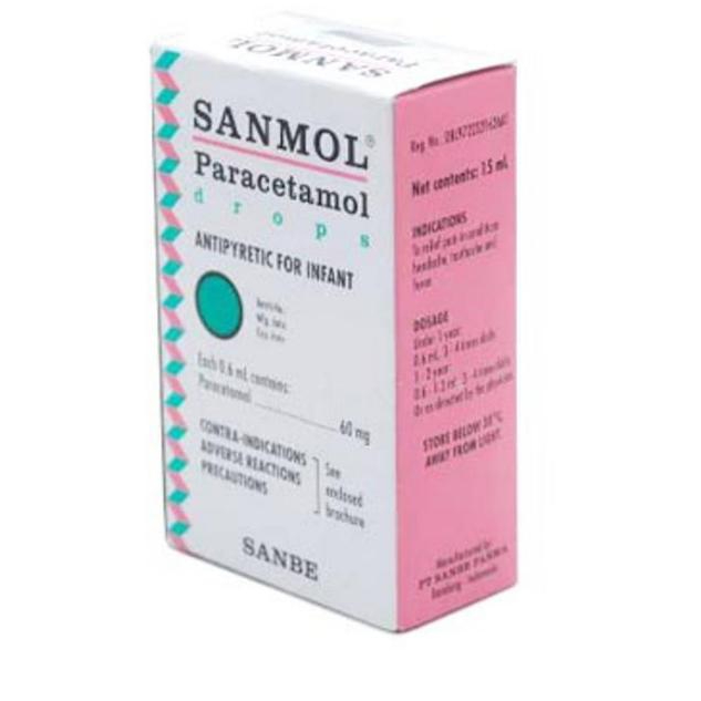 SANMOL PARACETAMOL TABLET SYR DAN DROP PENURUN PANAS