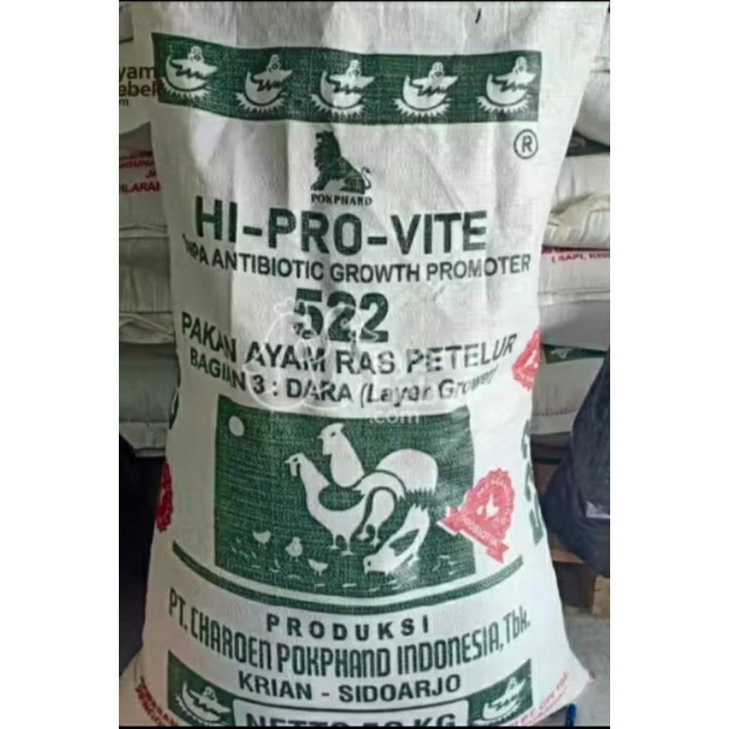 Hi pro vite pakan ayam ras petelur ras growwer 522