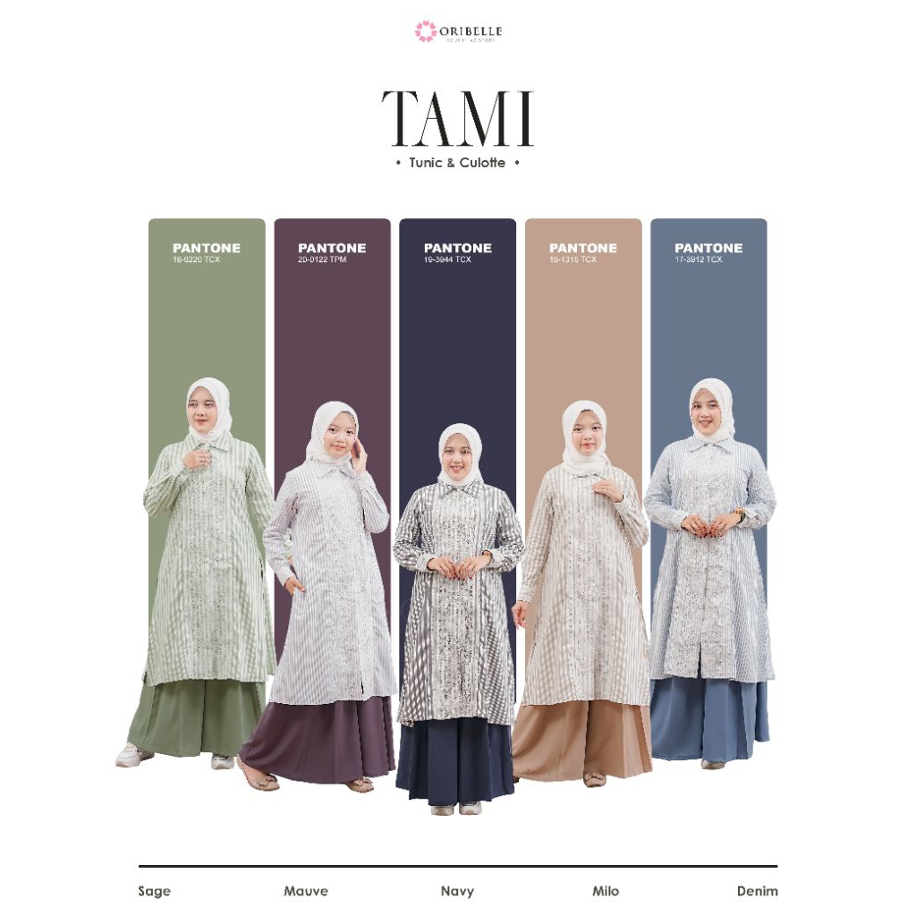 ORIBELLE Tami Oneset Tunic Set Kulot Pallazo Setelan Anak Tanggung Couple Ibu Anak
