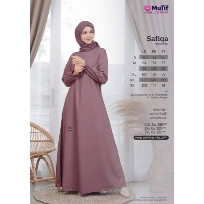 SAFIQA BY MUTIF | DRESS GAMIS | MAUVE ROSE | PALLATES KHAKY | STEEL GREY | HARVEST YELLOW | DARK OLI