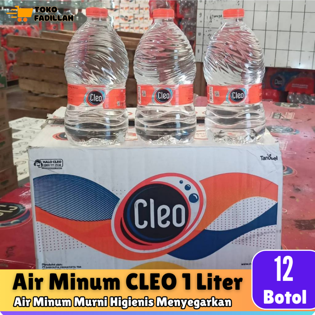 CLEO Air Minum Murni 1 Liter x 12 Botol [1 DUS] - Desain Ergonomis