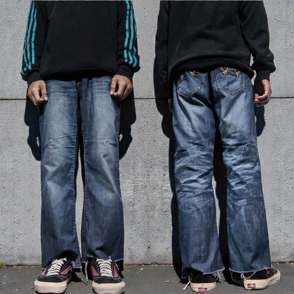 Size 31 Celana Panjang Longpants Jeans Basic House Blue Washed Fading Original Second Preloved #CJ25