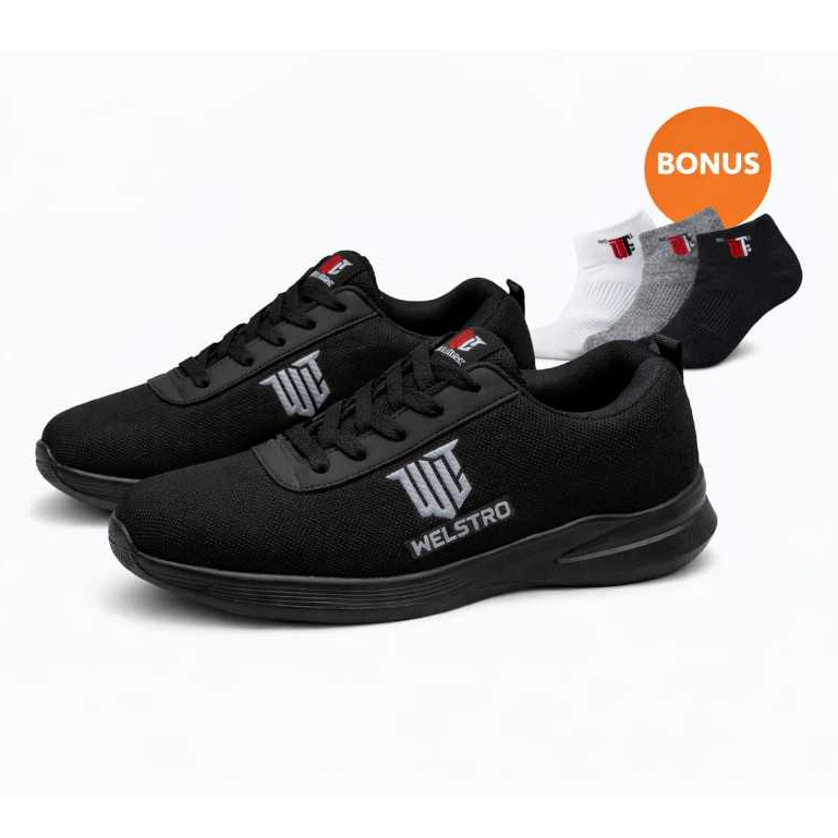 PROMO....Sepatu Pria Sneakers Anak Warna Hitam Putih/Polos Terbaru Sepatu Sekolah TK SD Sepatu Wanit