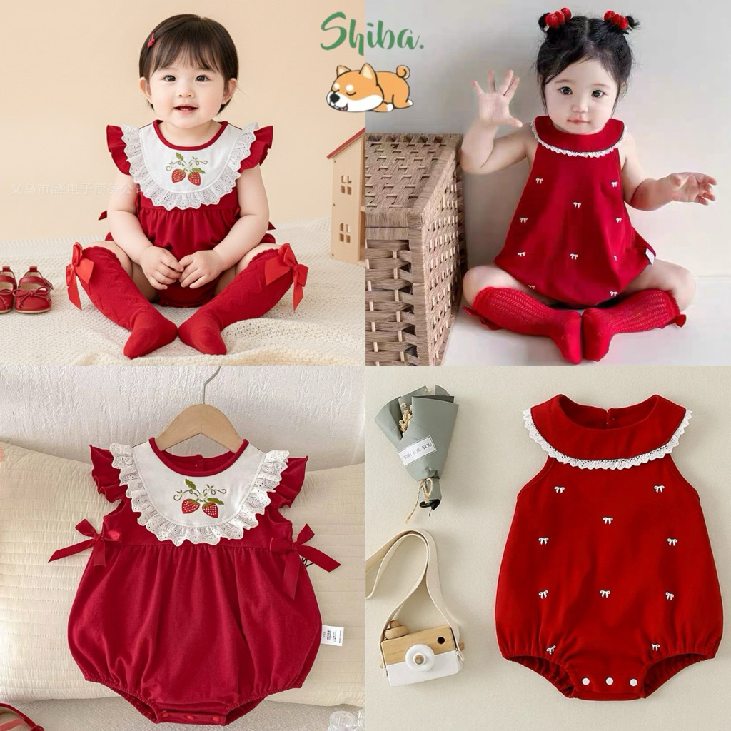 (1-15 Bulan) Jumper Romper Bayi Perempuan | Baju Imlek Bayi Perempuan | Jumper Baby Perempuan | Jump