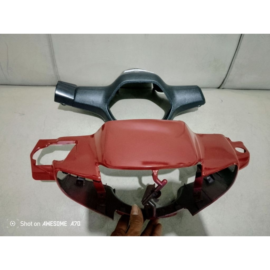 COD BATOK KEPALA SET DEPAN BELAKANG.SUPRA X LAMA MODEL CAKRAM ORI JIALING ABS WARNA MERAH MARON.MIRI