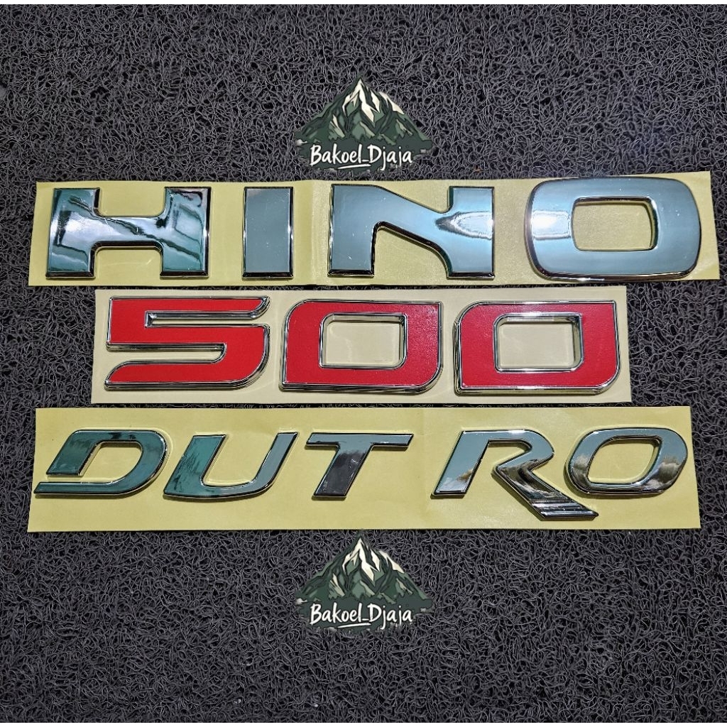 Emblem logo tulisan hino 500 300 dutro chrome timbul 3d / logo hino 500 / emblem hino 500 / emblem d