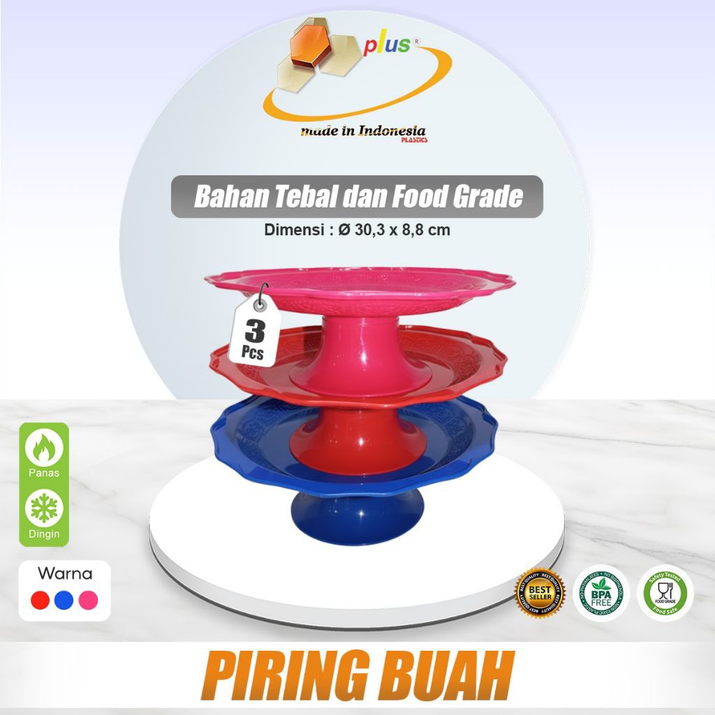 (3 PCS) PIRING BUAH / TATAKAN BUAH / TATAKAN PLASTIK SERBAGUNA / TATAKAN BOSARA / DUDUKAN BOSARA / B