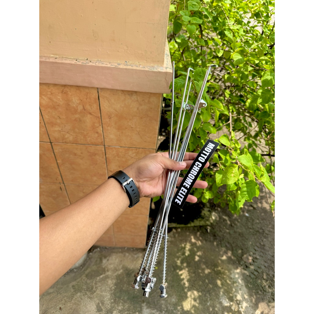 FINISHING CHROME CROME STIK PENGAIT LIDI KAWAT TIANG REM BELAKANG KHARISMA SUPRA FIT NEW REVO LAMA S