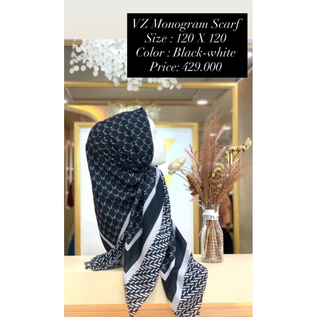 VZ Monogram scarf black