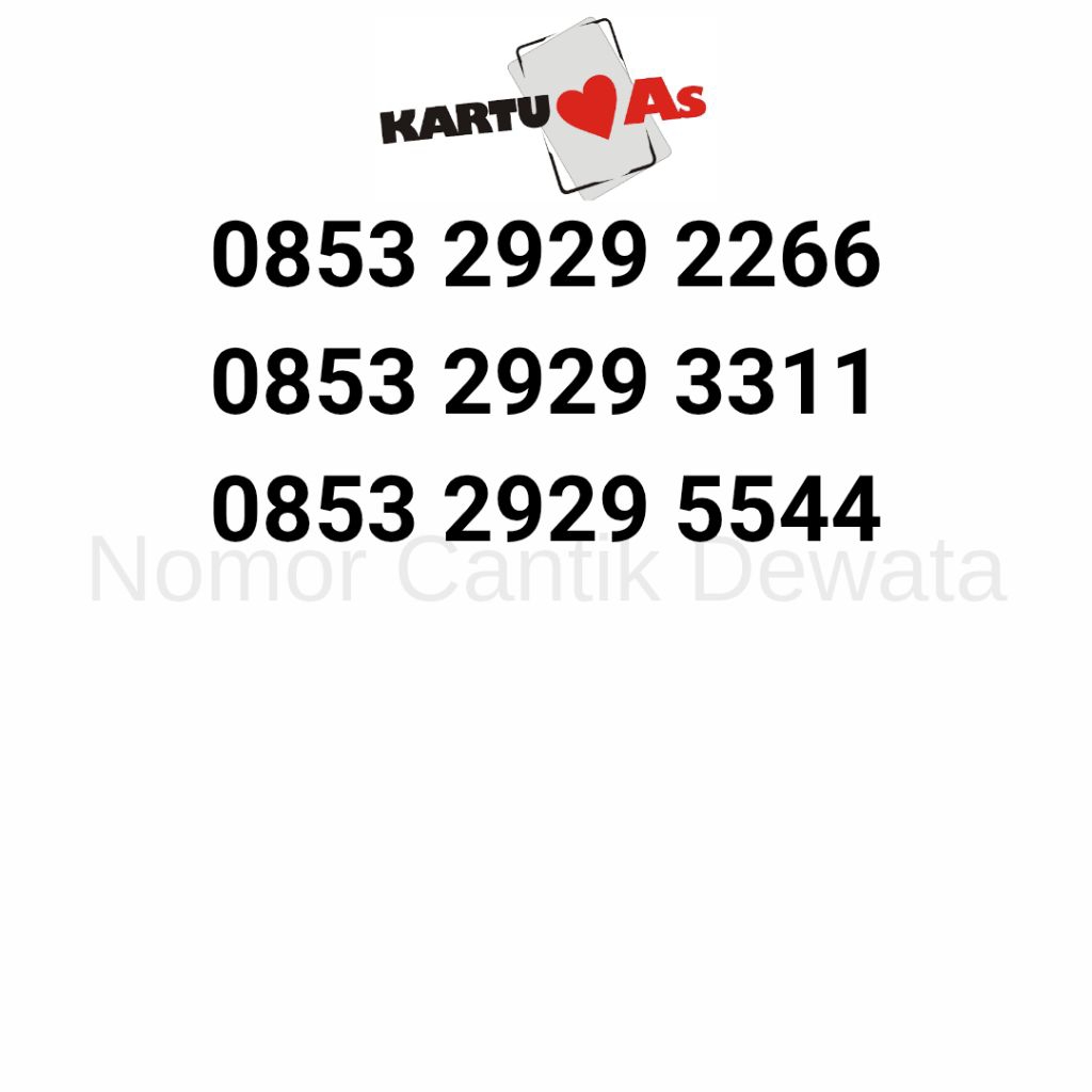 Nomor Cantik Kartu AS Perdana Telkomsel Nomer Cantik Seri 2929 aabb