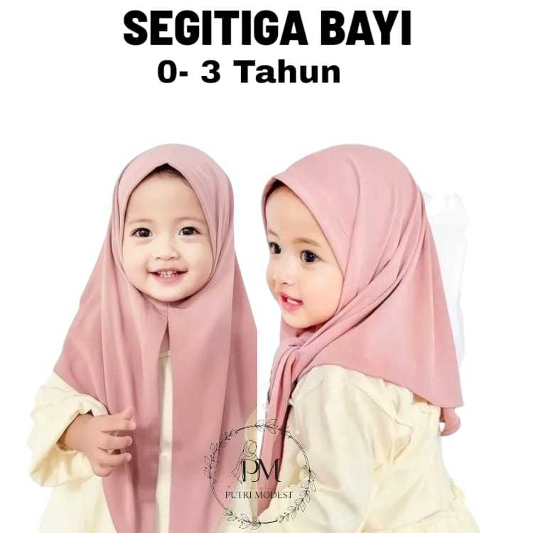 Jilbab Segitiga Bayi Usia 0-3 Tahun Premium Ori By NOUKA Collection |Putri.Modest