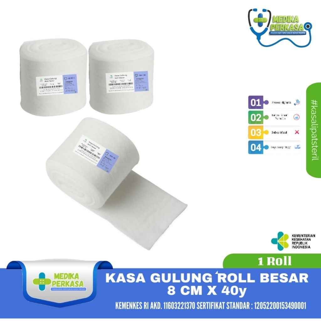 Kasa Gulung Kain Perban Roll Besar 8Cm x 40y