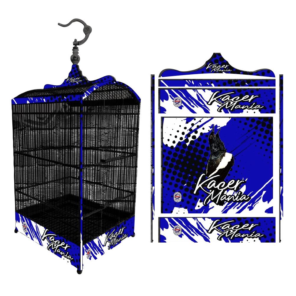 Stiker SANGKAR KOTAK KK No 1 No 2 No 3 Sticker Kandang Burung kacer