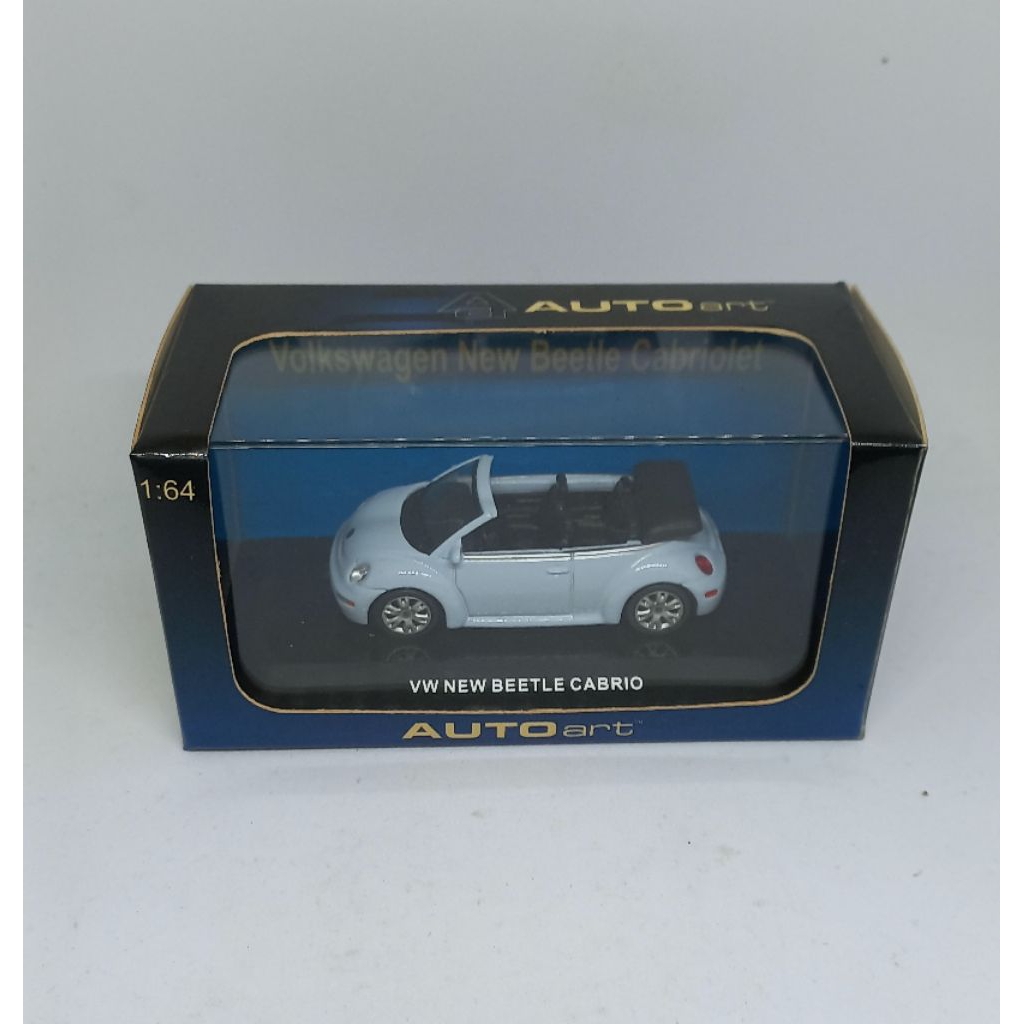 autoart auto art 2002 volkswagen vw new beetle cabriolet aquarius blue diecast 1/64 (t)