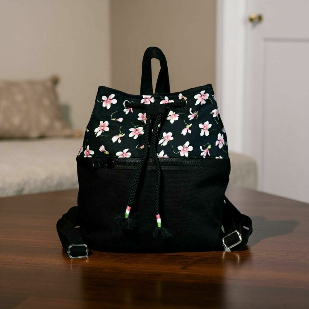 HEEJOU - Tas Ransel Mini Wanita Bahan Kanvas