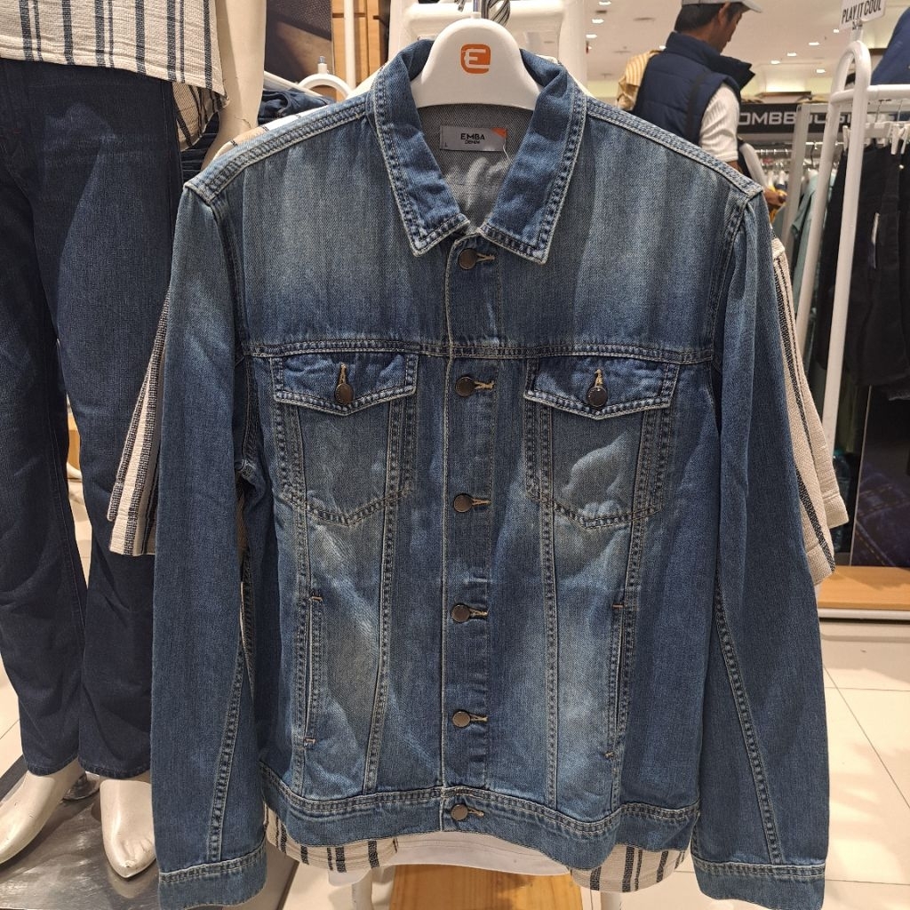 JACKET TRUCKER PRIA EMBA 100% ORIGINAL