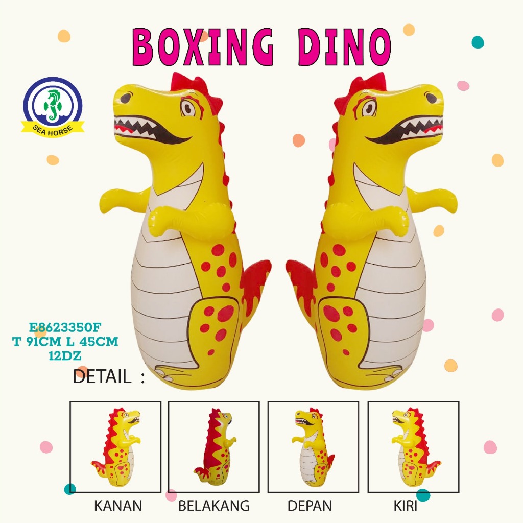 Mainan Tiupan Balon DINO GAJAH JERAPAH Mainan Balon Boxing Motif Menarik untuk Anak-Anak