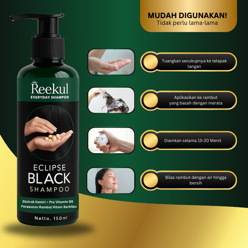 Shampo Penghitam Uban Terlaris Reekul Eclipse Black Penghitam Anti Uban Anti Uban Alami Alami Uban P