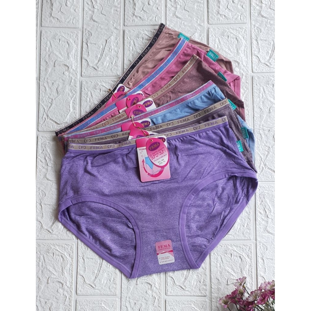 celana dalam wanita fema 6pcs