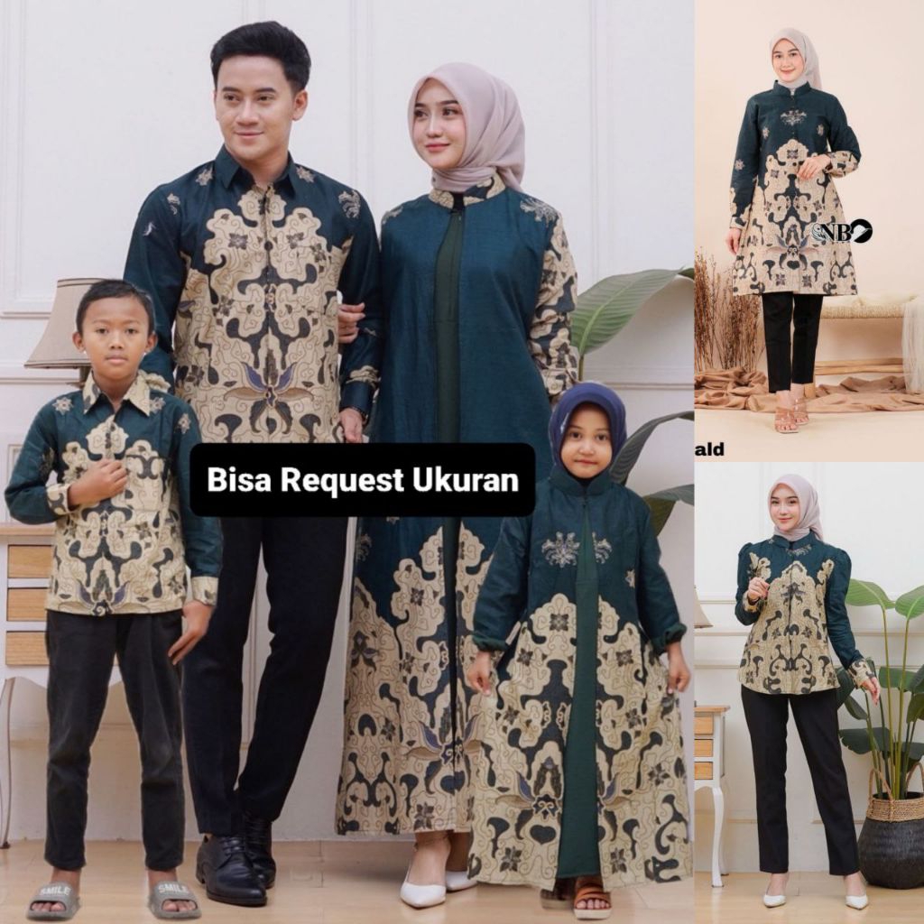 BAJU SERAGAM BATIK COUPLE GAMIS PASANGAN SARIMBIT KELUARGA CUSTOM ANAK BALITA REMAJA CEWEK COWOK / A