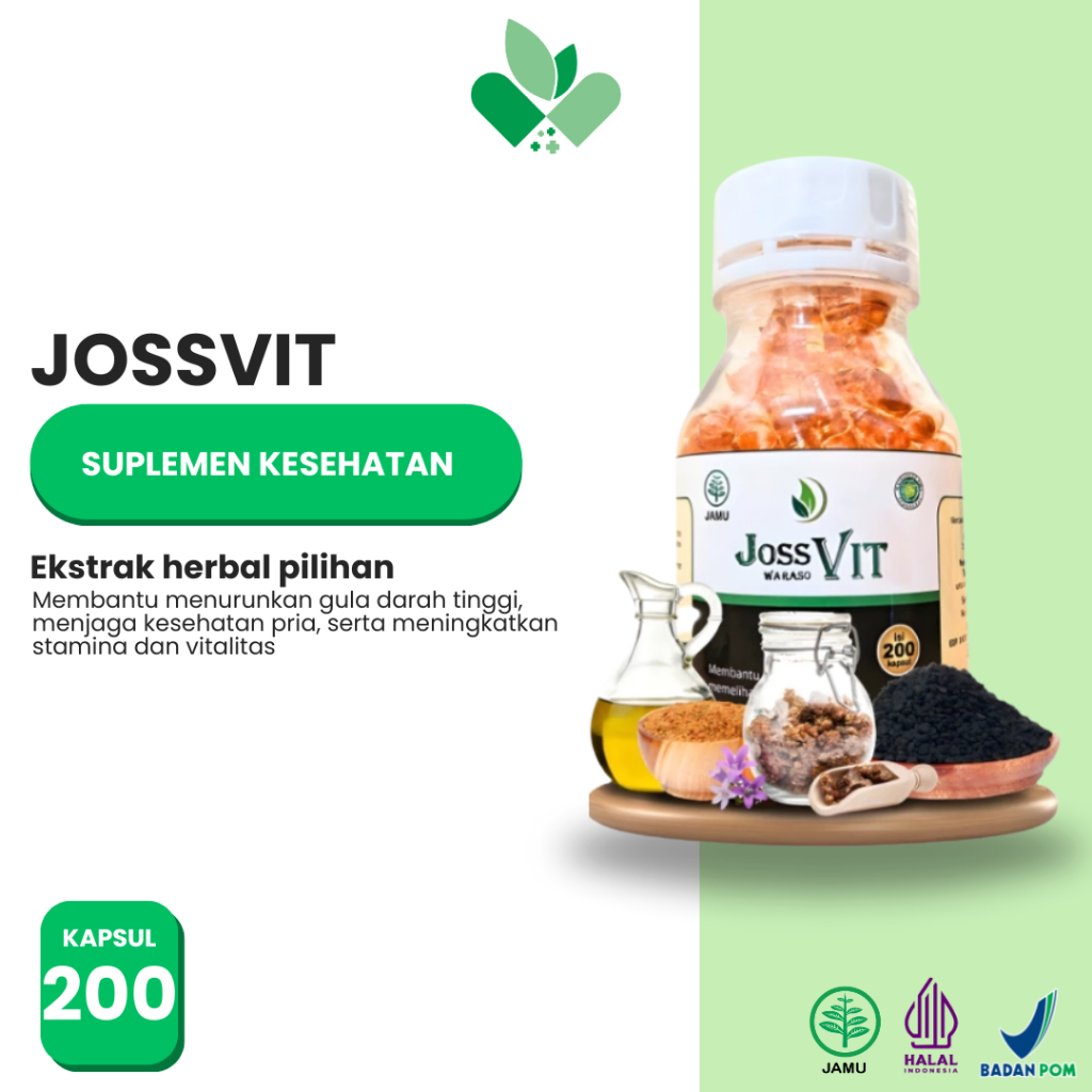 JossVit Kapsul Obat Herbal impotensi untuk menurunkan gula darah, kolesterol, tekanan darah