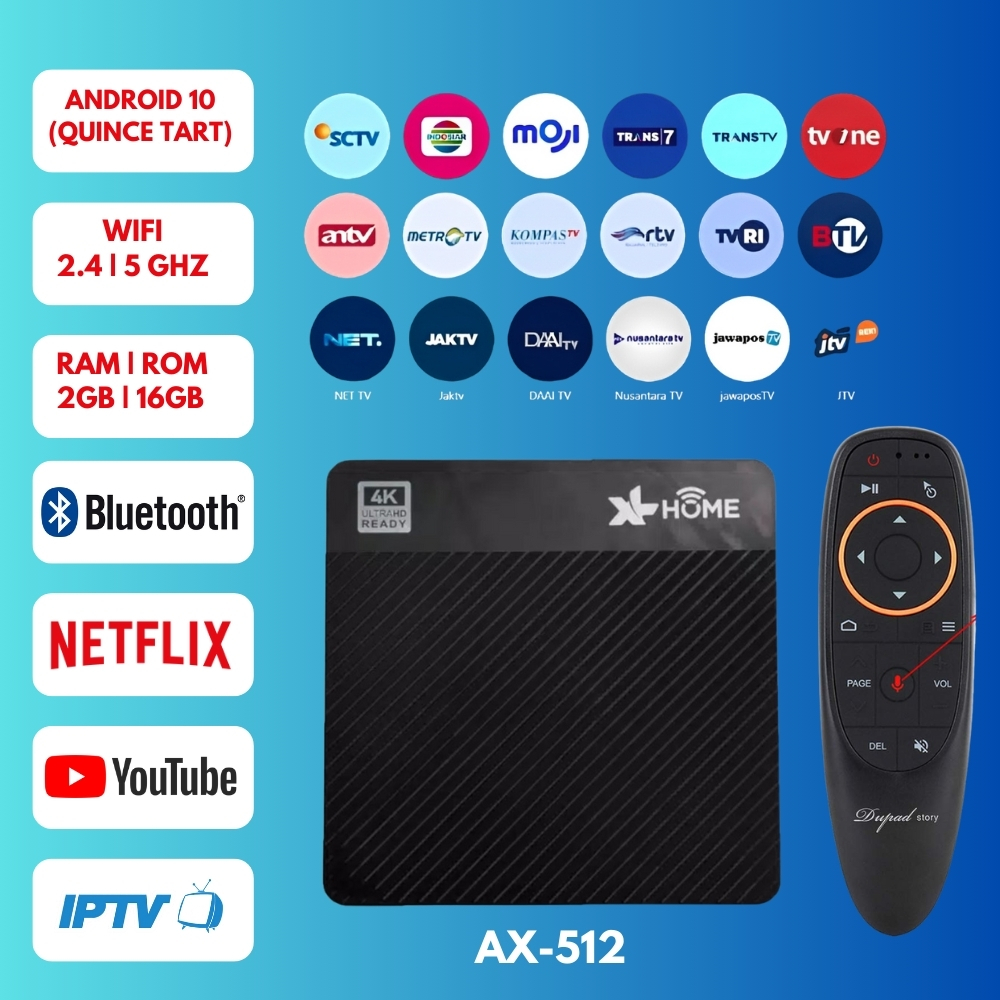 STB ANDROID BOX AX512 ANDROID 10 ROOT UNLOCK FULLSET SIAP PAKAI