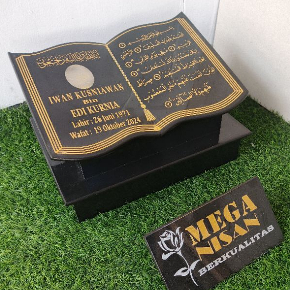 PAKET HEMAT - BATU NISAN BUKU(30X40)+FOTO/MAESAN GRANIT TILE/+ PACKING KAYU