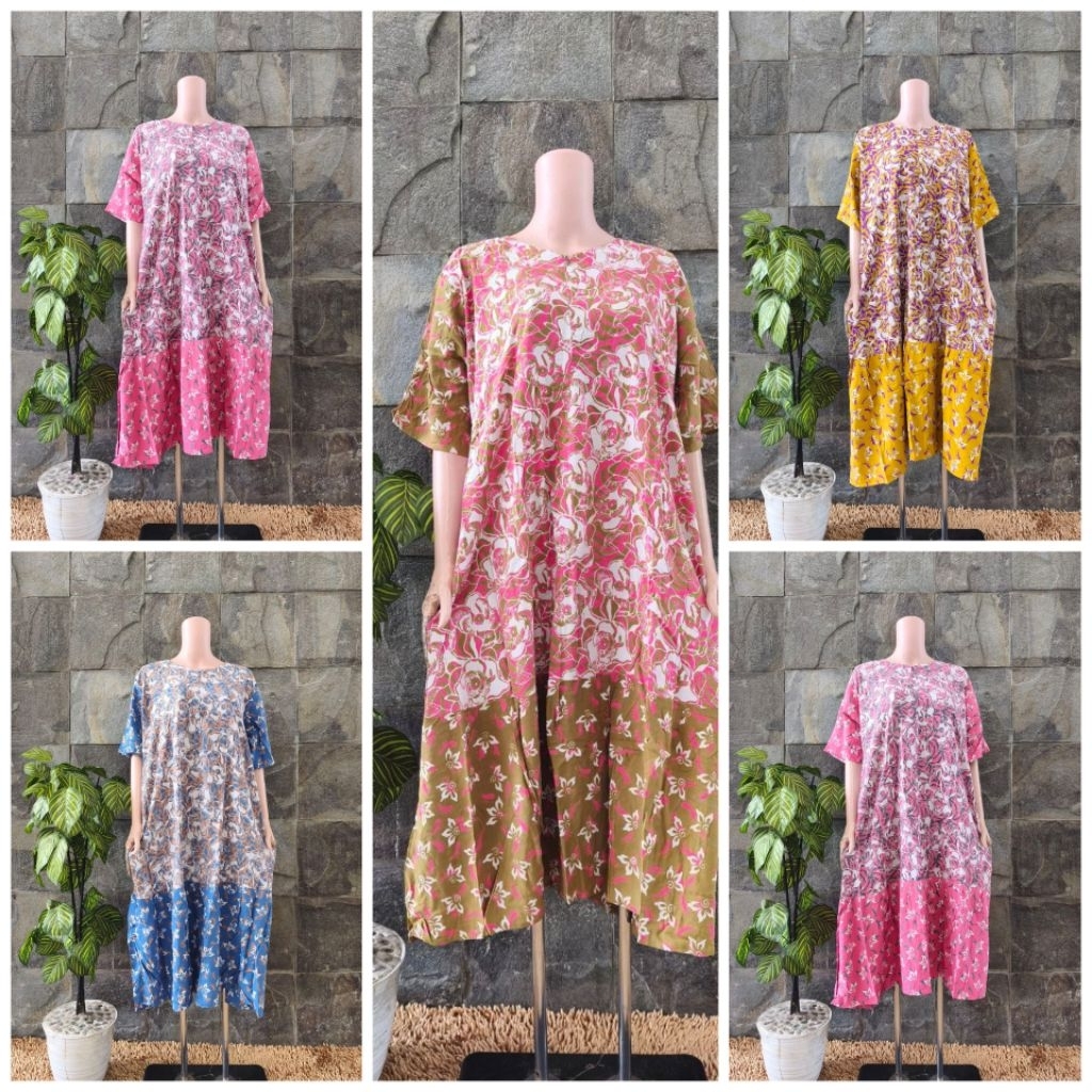 {LD 122 CM} Daster Qonita Batik Pekalongan ll Daster Sabrina Sleting Rempel Uv