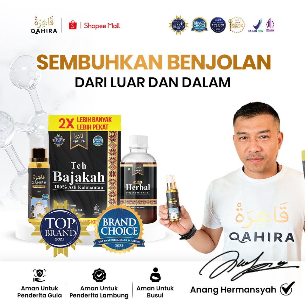 Qahira Obat Herbal Atasi Benjolan Tiroid Kista Lipoma Getah Bening Secara Alami Halal BPOM