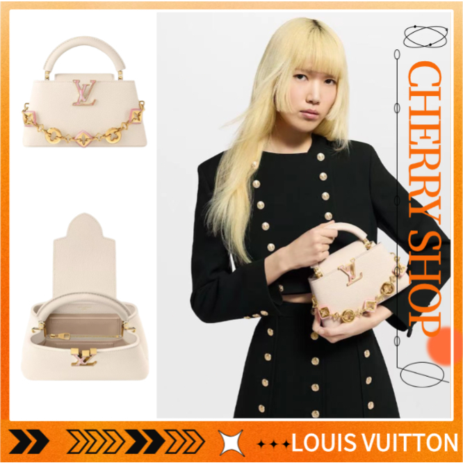 Louis Vuitton Capucines EAST-WEST Mini Handbag /White Tas tangan wanita