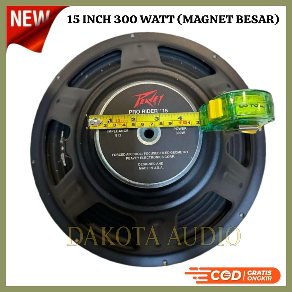 Speaker component Peavey Pro rider 15 Inch 300 Watt W152 ( Magnet Besar ) mid low 8 ohm speaker 15 i