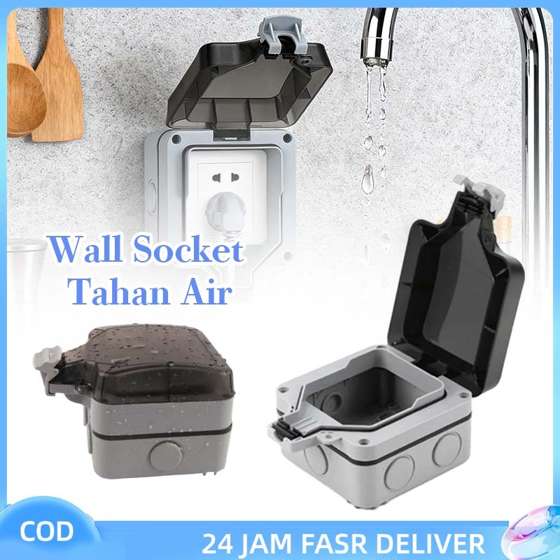 1 Lubang Stop Kontak Waterproof Outdoor Mencegah Pencurian Listrik Mencegah Kontak Tidak Sengaja Sto