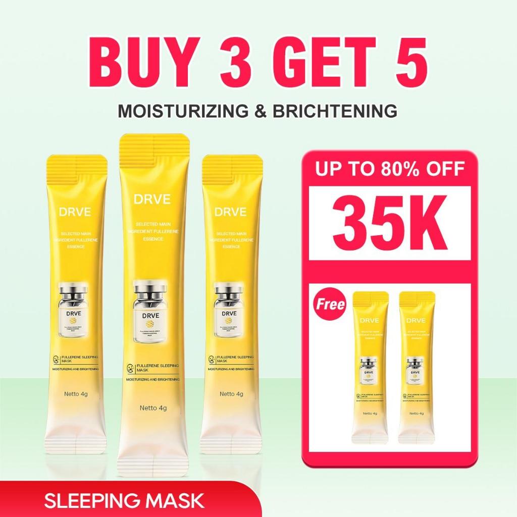 [PROMO] DRVE Fullerene Sleeping Mask 4g (Buy 3 Get 5) - Wajah Glowing & Kenyal Saat Bangun TidurMask