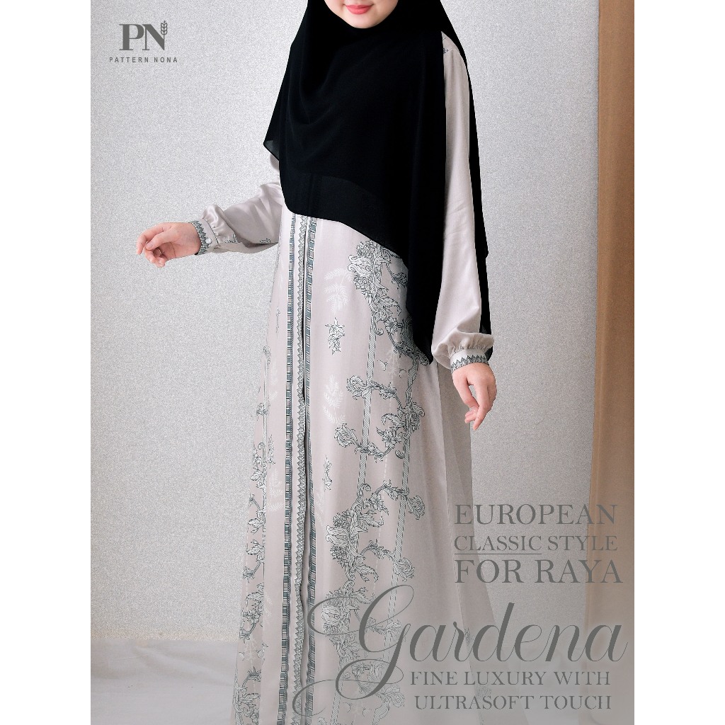 Pattern Nona Dress Gardena Ultra Viscose Gamis Lembut Adem Special Design