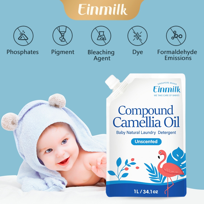 Einmilk Deterjen Bayi Minyak Camellia 1000ML Deterjen Baju Bayi Deterjen Cair / Deterjen Baju Bayi D