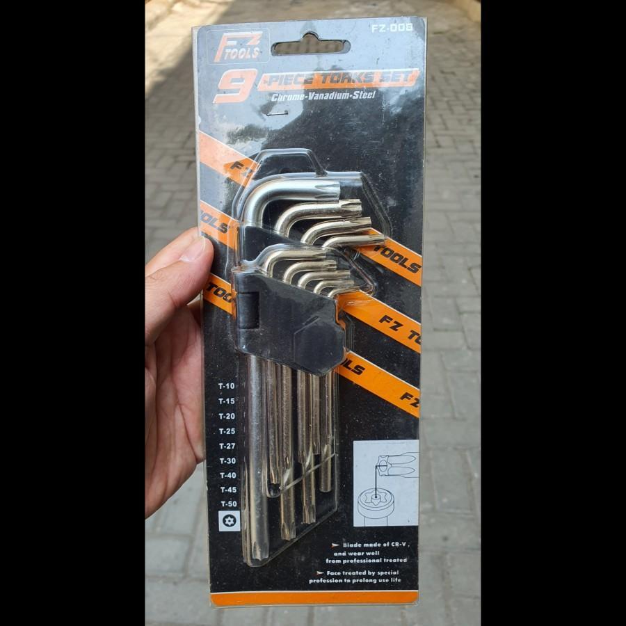 KUNCI L BINTANG / TORKS TYPE 9PCS/SET MERK SANDS