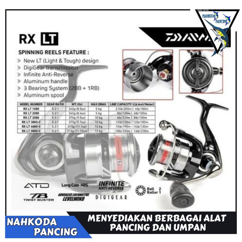 Reel SPINNING DAIWA RX LT 3000-C | REEL DAIWA RX LT