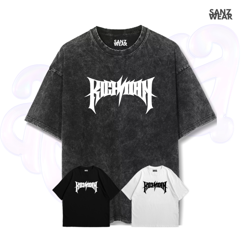 SANZ kaos AESPA | stonewashed washed t-shirt | black white | AESPA-11