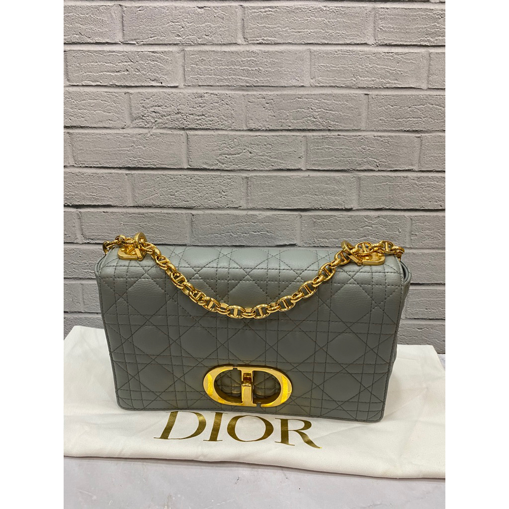 DIOR Caro Medium grey GHW 2021 Size 25 x 9 x 13 cm Dustbag Only