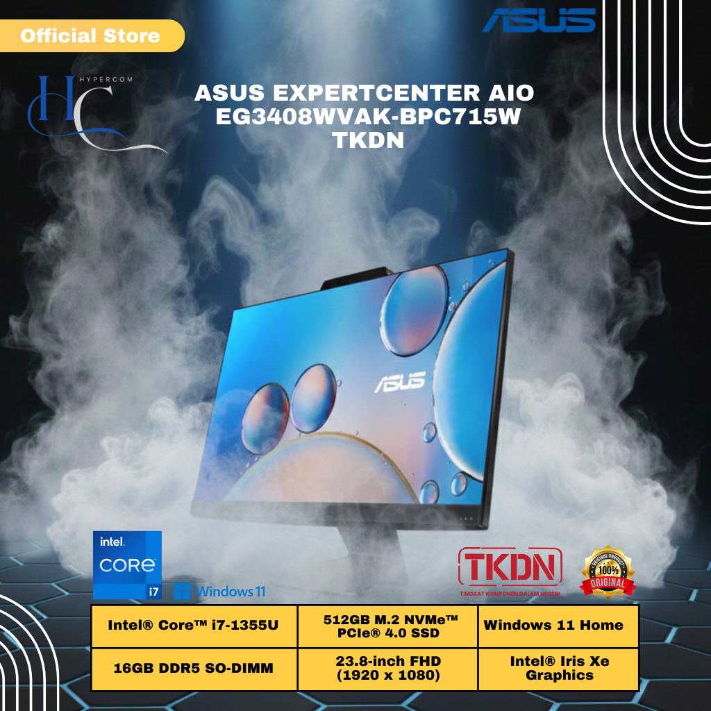 Asus PC All In One ExpertCenter EG3408WVAK-BPC715W TKDN [Intel Core i7-1355U/16GB/512GB SSD/Intel Ir